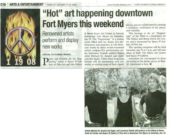 Happenings Arts and Entertainment Magazine Ft Myers Florida Peace and Flambe