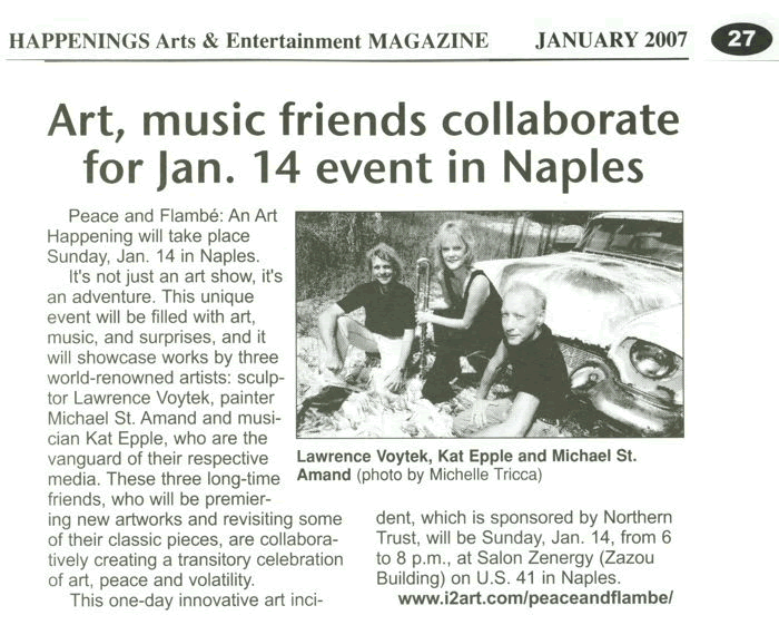 Happenings Arts and Entertainment Magazine Ft Myers Florida Peace and Flambe